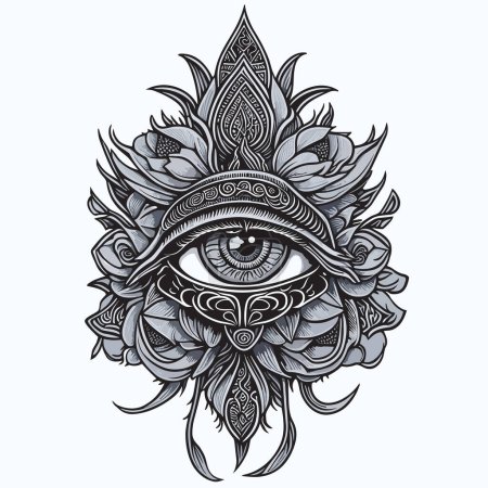 Ilustración de El tatuaje ocular de Esancai v.5 - Imagen libre de derechos