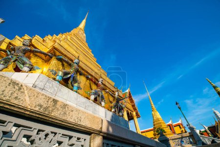 Photo for Temple of the Emerald Buddha Wat Phra Kaew was build under the royal order of King Rama the First sightseeing in bangkok Thailand - Royalty Free Image