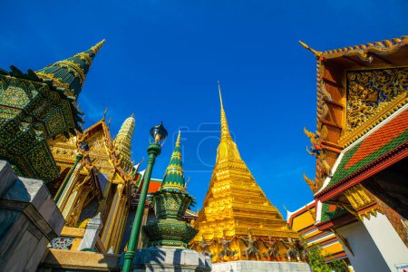 Photo for Temple of the Emerald Buddha Wat Phra Kaew was build under the royal order of King Rama the First sightseeing in bangkok Thailand - Royalty Free Image