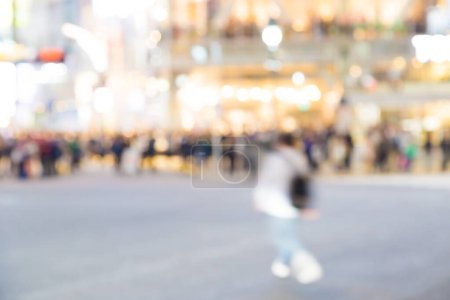Photo for Abstract light blurred view of transport and people in Shibuya cross road, Tokyo, Japan - Royalty Free Image