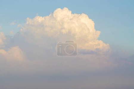 Photo for Blue sky with fluffy clouds, evening sky nature background - Royalty Free Image