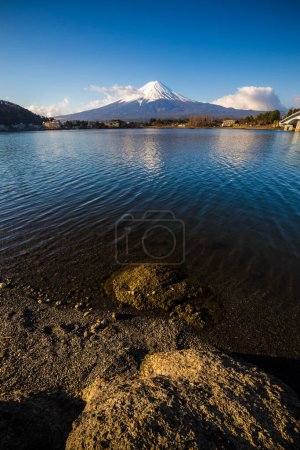 Photo for Mountain Fuji with snow in Lake Shoji, Yamanashi Prefecture, Japan - Royalty Free Image