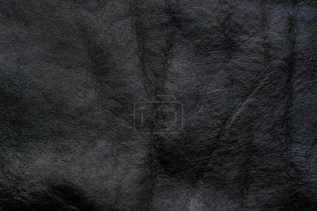 Photo for Genuine black cowhide leather background - Royalty Free Image