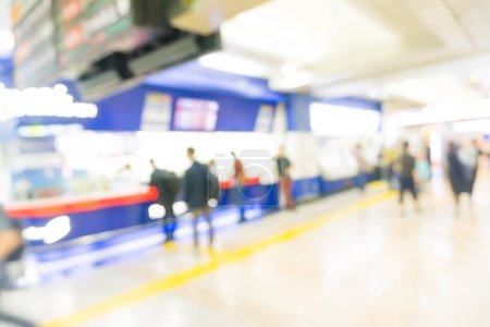 Photo for People move in the the subway train blurred background. Motion blur. City life. - Royalty Free Image