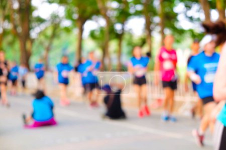 Foto de Maratón borroso correr prisa de las personas, Fondo de actividad saludable - Imagen libre de derechos