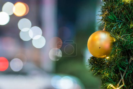 Photo for Christmas tree with decorations night scene merry christmas - Royalty Free Image