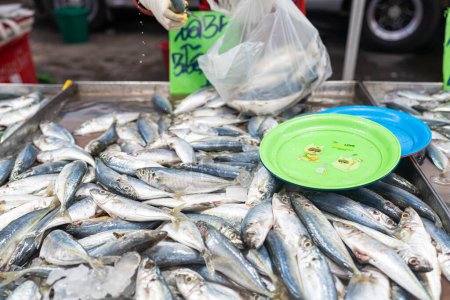 Téléchargez les photos : Fruits de mer frais variété poisson vendre sur le marché asiatique traditionnel Thaïlande - en image libre de droit