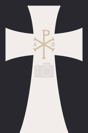 Monogramma Christi. Monograma de Jesucristo (Cristograma). Símbolo de Chi Rho sagrado cristiano