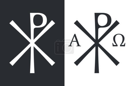 Monogramma Christi. Monogramme de Jésus-Christ (Christogramme). Symbole chrétien de Chi Rho sacré
