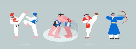 Illustration for Korean traditional martial arts collection. - Royalty Free Image