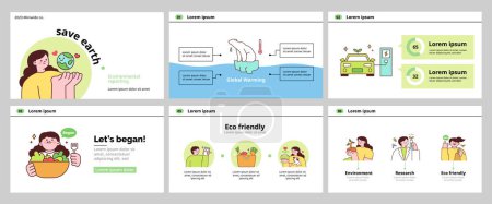 Illustration for Activities for  nature and earth. A set of policy and information templates for environmental protection. - Royalty Free Image