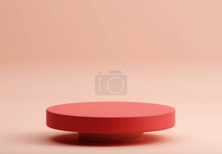 Photo for 3D render rounded cylinder product display podium on  copy space background - Royalty Free Image