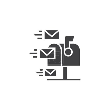 Illustration for Postal box glyph icon for website, logo, app, UI, product, vector graphic - Royalty Free Image