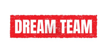 Dream Team Vector Stamp graphic, red color