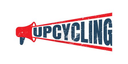 Illustration for Megaphone Upcycling grunge rubber stamp on white background, vector illustration - Royalty Free Image