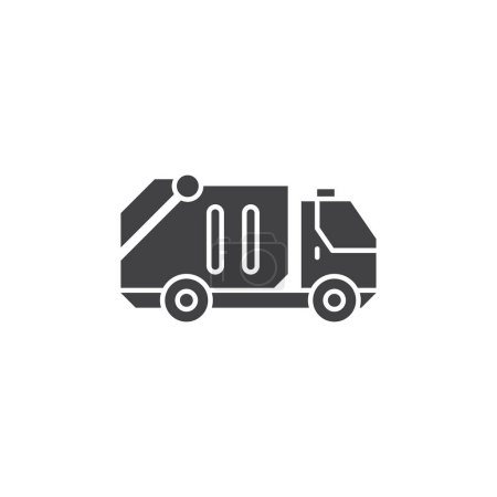 Foto de Camión de basura icono de glifo delgado, transporte y auto, señal de camión de residuos, gráficos vectoriales, un patrón lineal sobre un fondo blanco. - Imagen libre de derechos