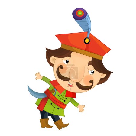 Photo for Cartoon scene with medieval man like nobleman prince or merchant isolated illustration for kids - Royalty Free Image