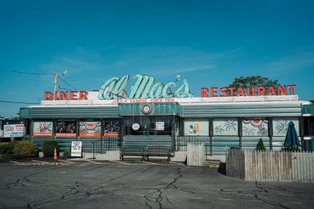 Photo for Al Macs Diner vintage sign, Fall River, Massachusetts - Royalty Free Image