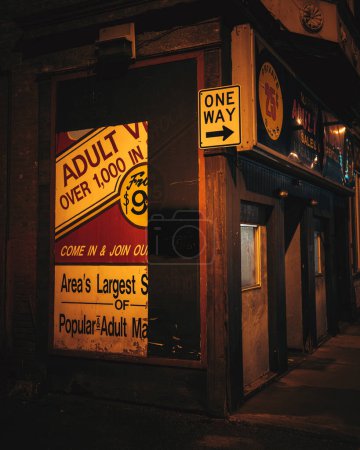 Photo for Adult Videos sign in downtown, Wheeling, West Virginia - Royalty Free Image
