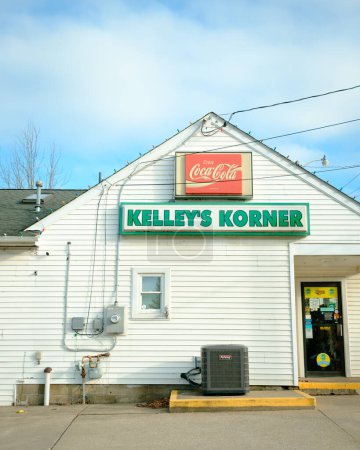 Photo for Kelleys Korner Market and Kreamery vintage sign in Erie, Pennsylvania - Royalty Free Image