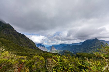 Photo for Mafate, Reunion Island - Scenic view of Mafate cirque from Salazie cirque - Royalty Free Image