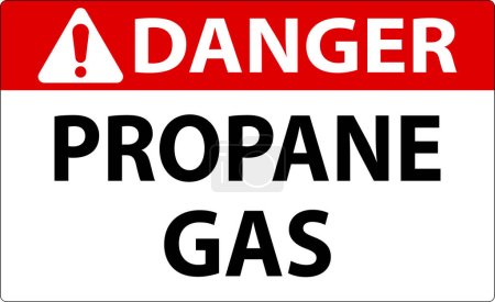 Téléchargez les illustrations : Symbole Étiquette de danger de propane, panneau de gaz propane - en licence libre de droit