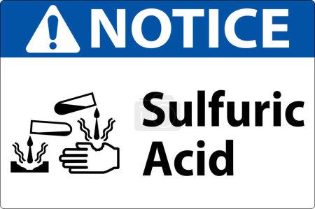 Illustration for Notice Sulfuric Acid Sign On White Background - Royalty Free Image