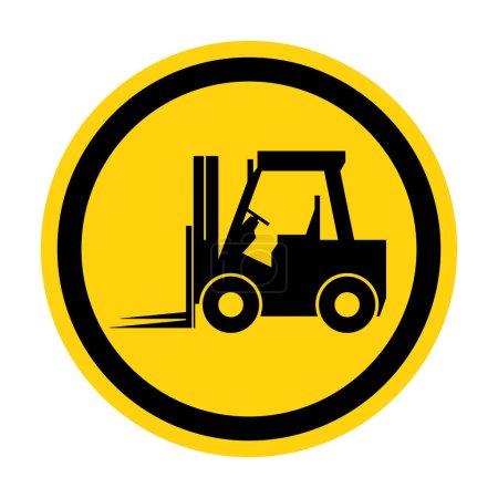 Illustration for Forklift truck sign,Hazard warning forklift - Royalty Free Image