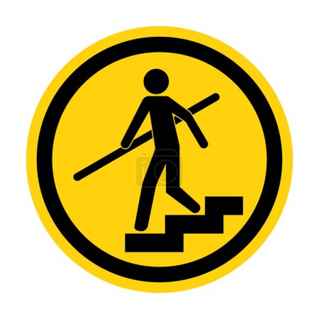 Ilustración de Avoid A Fall Use Handrails Sign - Imagen libre de derechos