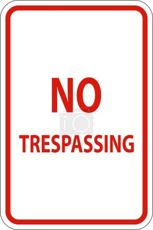 No Trespassing Sign On White Background