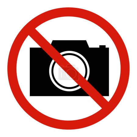 Illustration for Camera Prohibited Sign On White Background - Royalty Free Image