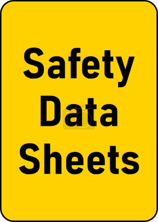 Illustration for Safety Data Sheets Sign On White Background - Royalty Free Image