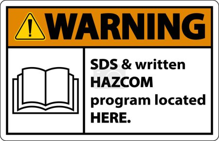 Téléchargez les illustrations : Avertissement SDS et HazCom situé ici Signer sur fond blanc - en licence libre de droit