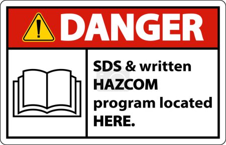 Téléchargez les illustrations : Danger SDS et HazCom situé ici Signer sur fond blanc - en licence libre de droit