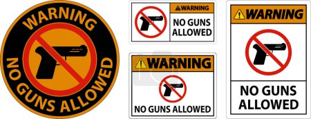 Illustration for No Gun Rules Sign, Warning No Guns Allowed - Royalty Free Image