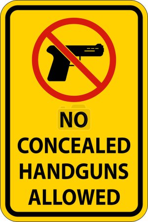 Illustration for Gun Law Sign No Concealed Handguns Allowed Sign - Royalty Free Image
