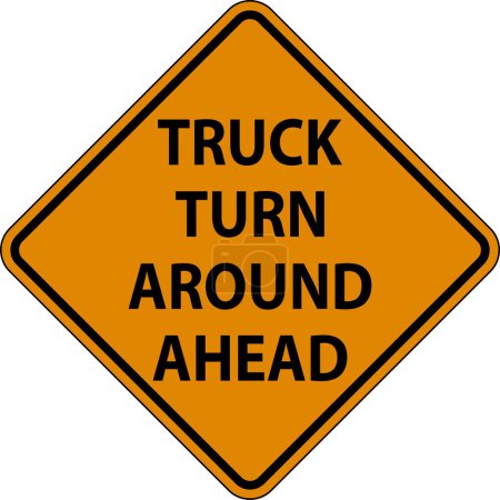 Illustration for Traffic Truck Signs Truck Turn Around Ahead - Royalty Free Image
