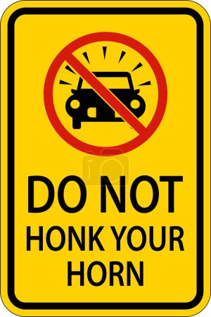 Illustration for No Honking Sign Do Not Honk Your Horn - Royalty Free Image