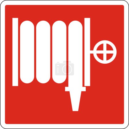 Illustration for Fire Hose or Standpipe Outlet Sign - Royalty Free Image
