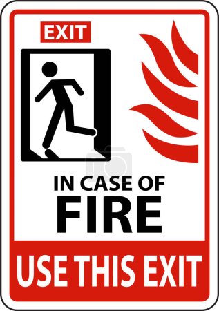 Illustration for In Case of Fire Use This Exit Sign - Royalty Free Image