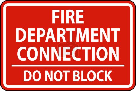 Illustration for Fire Department Connection Sign On White Background - Royalty Free Image