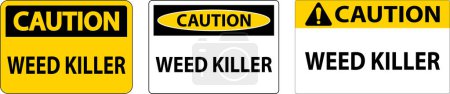 Illustration for Caution Sign Weed Killer On White Background - Royalty Free Image
