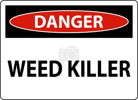 Illustration for Danger Sign Weed Killer On White Background - Royalty Free Image