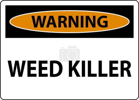 Illustration for Warning Sign Weed Killer On White Background - Royalty Free Image