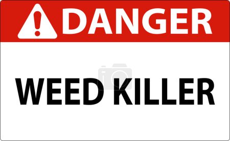 Illustration for Danger Sign Weed Killer On White Background - Royalty Free Image
