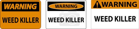 Illustration for Warning Sign Weed Killer On White Background - Royalty Free Image