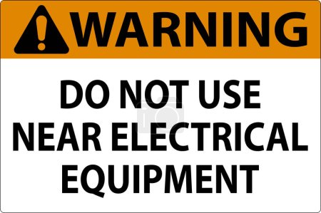 Ilustración de Advertencia No utilice equipo eléctrico cercano - Imagen libre de derechos