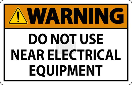Téléchargez les illustrations : Avertissement Ne pas utiliser à proximité de l'équipement électrique - en licence libre de droit