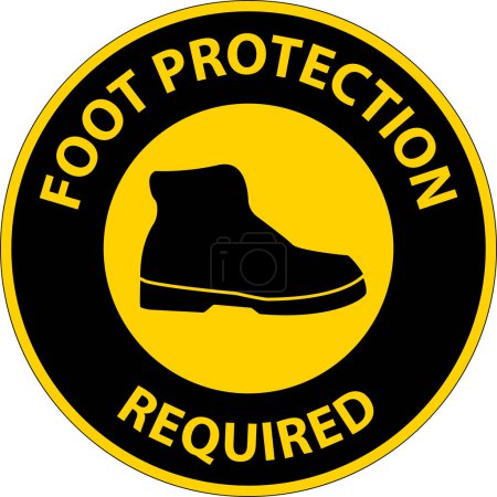 Notice Foot Protection Required Wall Sign on white background