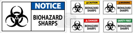 Illustration for Biohazard Label, Biohazard Sharps - Royalty Free Image